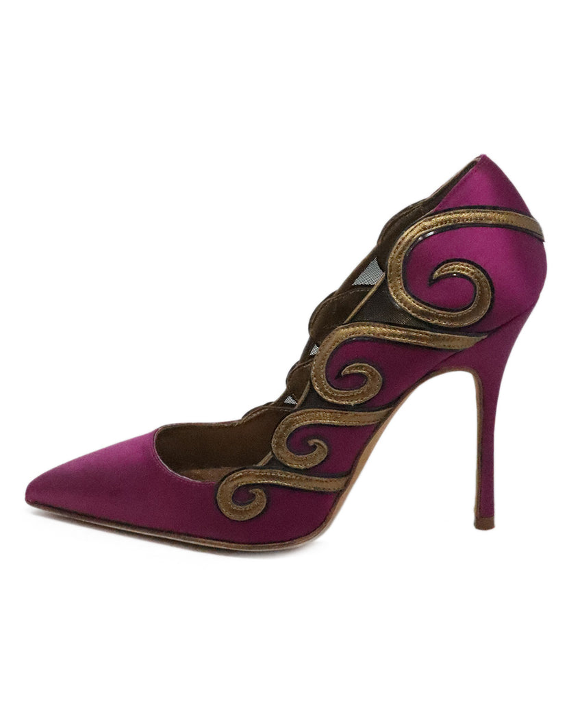 Manolo Blahnik Fuchsia & Bronze Heels 1