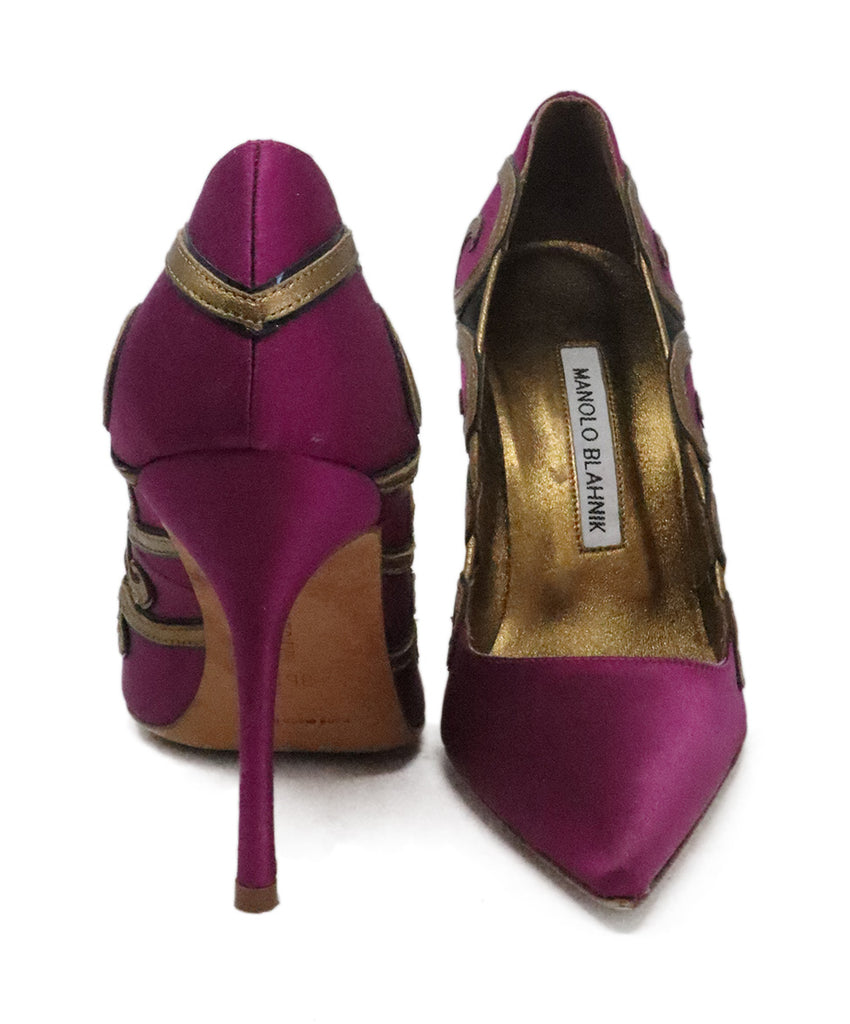 Manolo Blahnik Fuchsia & Bronze Heels 2