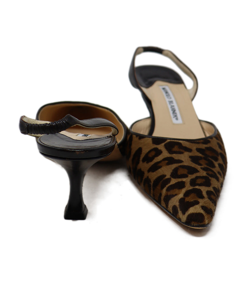 Manolo Blahnik Leopard Fur Slingbacks 2