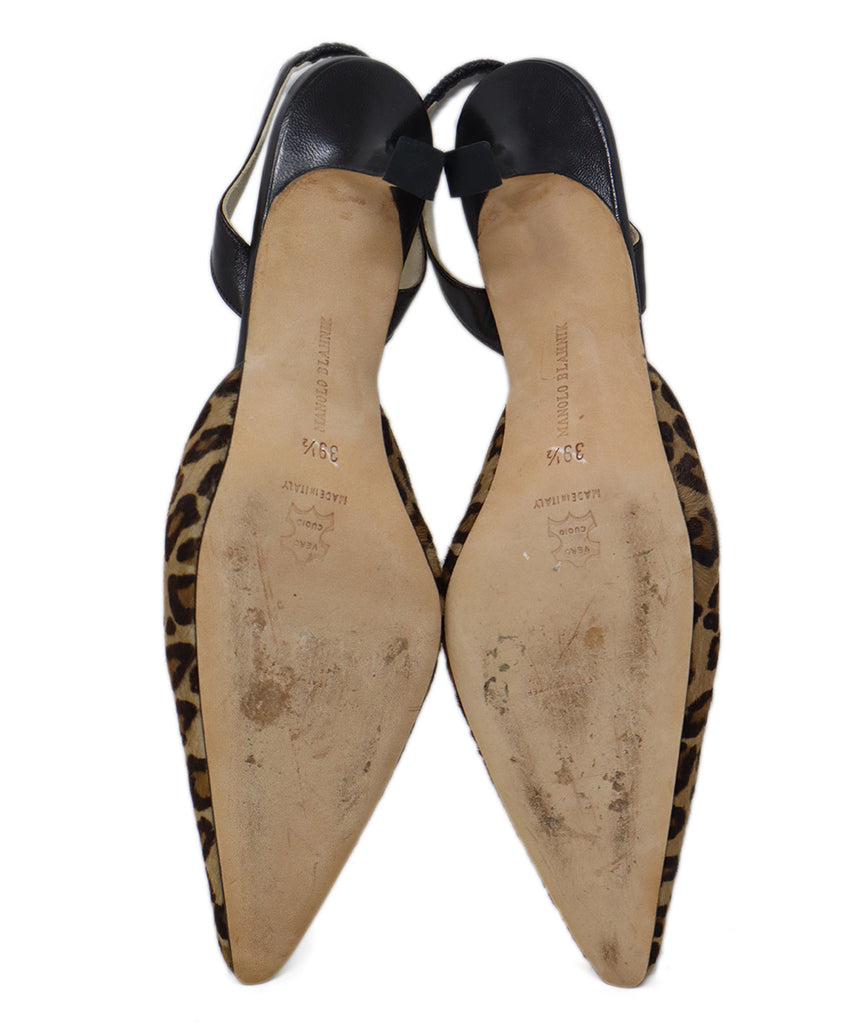 Manolo Blahnik Leopard Fur Slingbacks 4