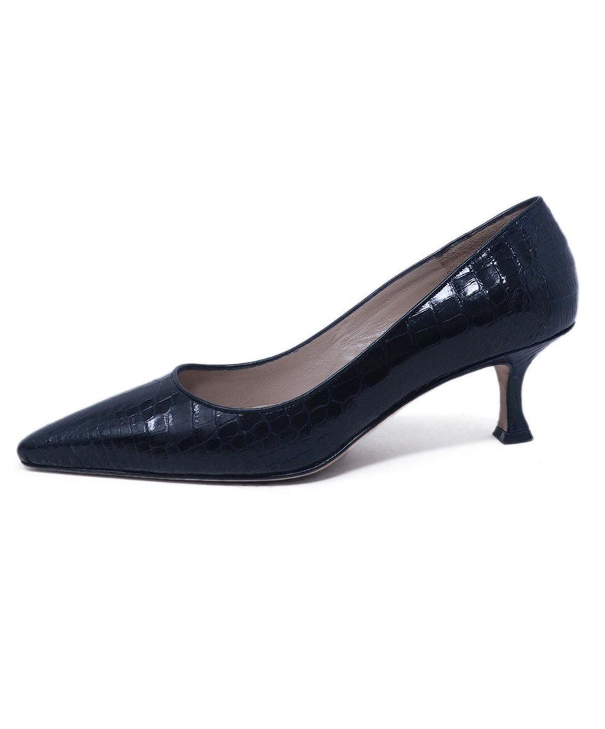 Manolo Blahnik Navy Alligator Heels 1