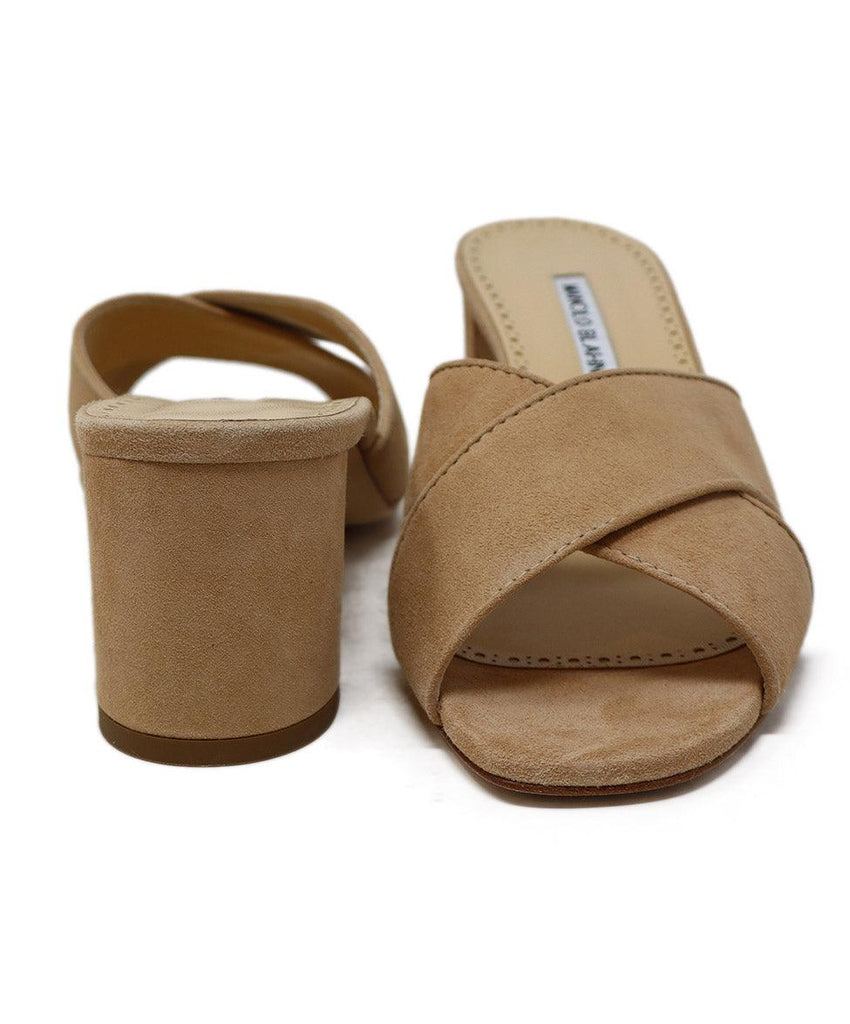 Manolo Blahnik Neutral Suede Slides 2