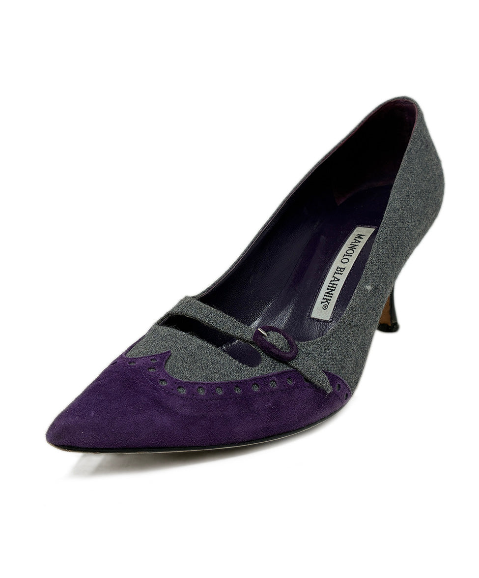 grey dress with purple shoes How to Wear Purple Shoes