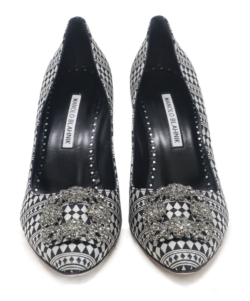 Manolo Blahnik Black & Silver Rhinestone Heels 3