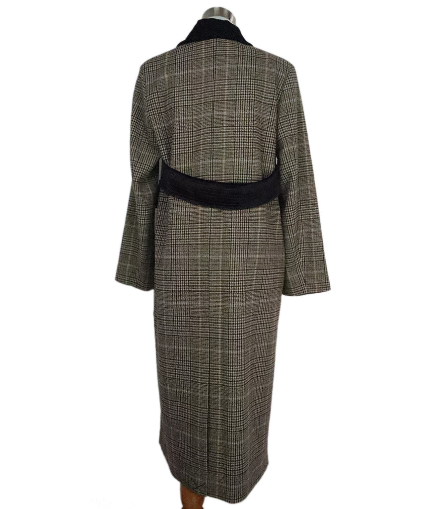 Manoush Black & Brown Plaid Wool Coat 2