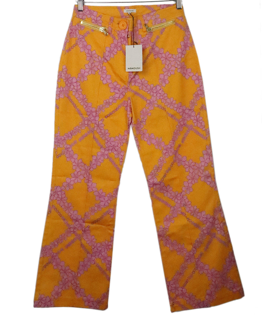 Manoush Orange & Pink Floral Pants 