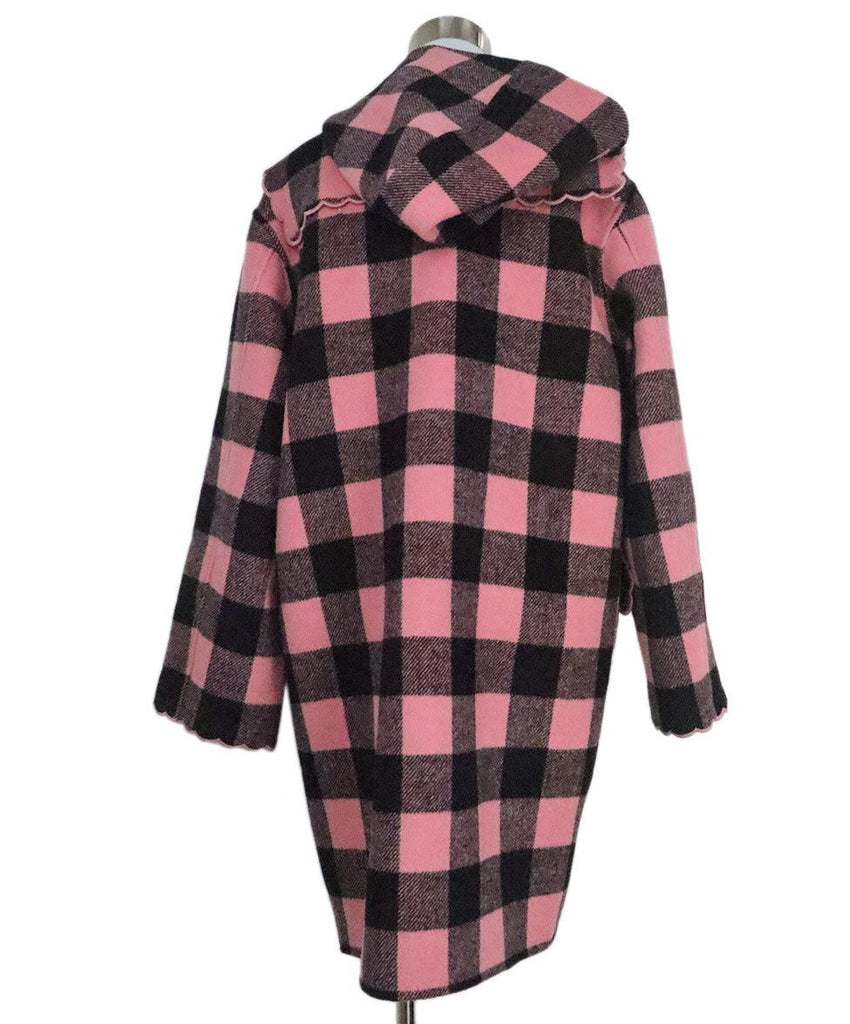 Manoush Black & Pink Check Wool Coat 2