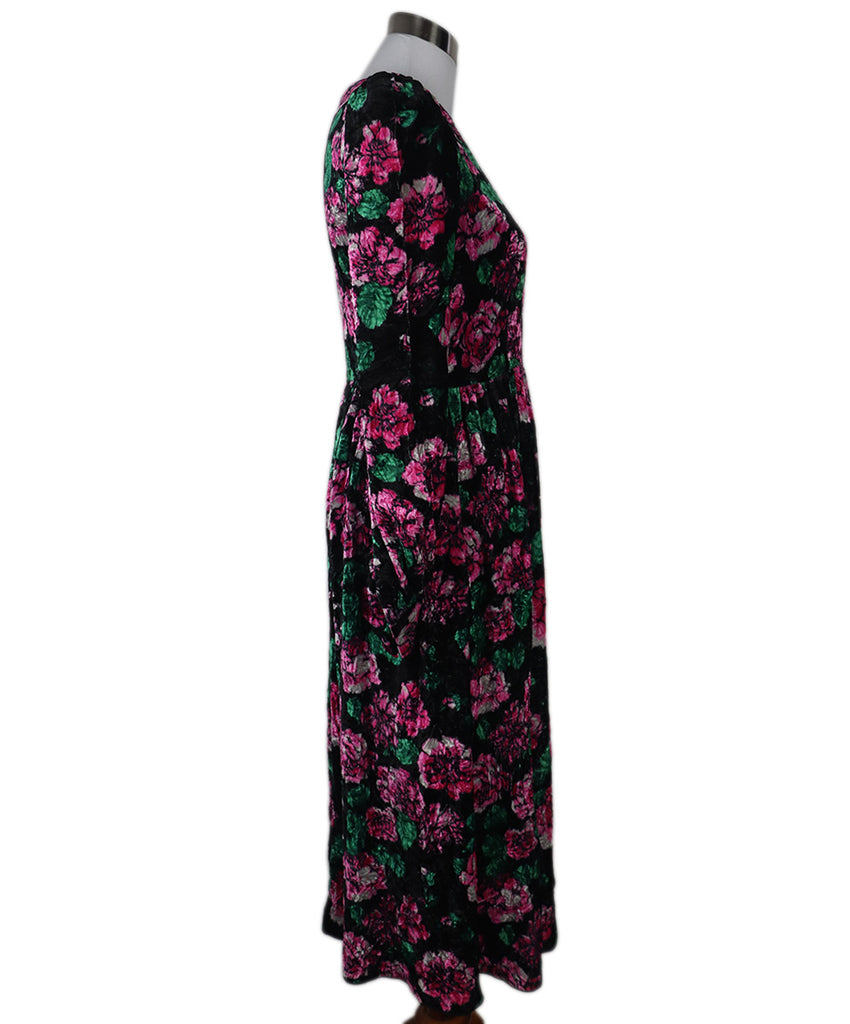 Marc Jacobs Black Multicolor Floral Velvet Dress 1