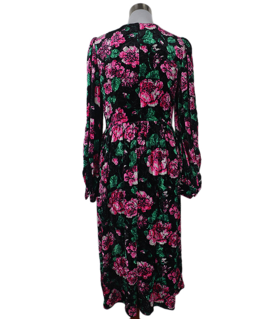 Marc Jacobs Black Multicolor Floral Velvet Dress 2