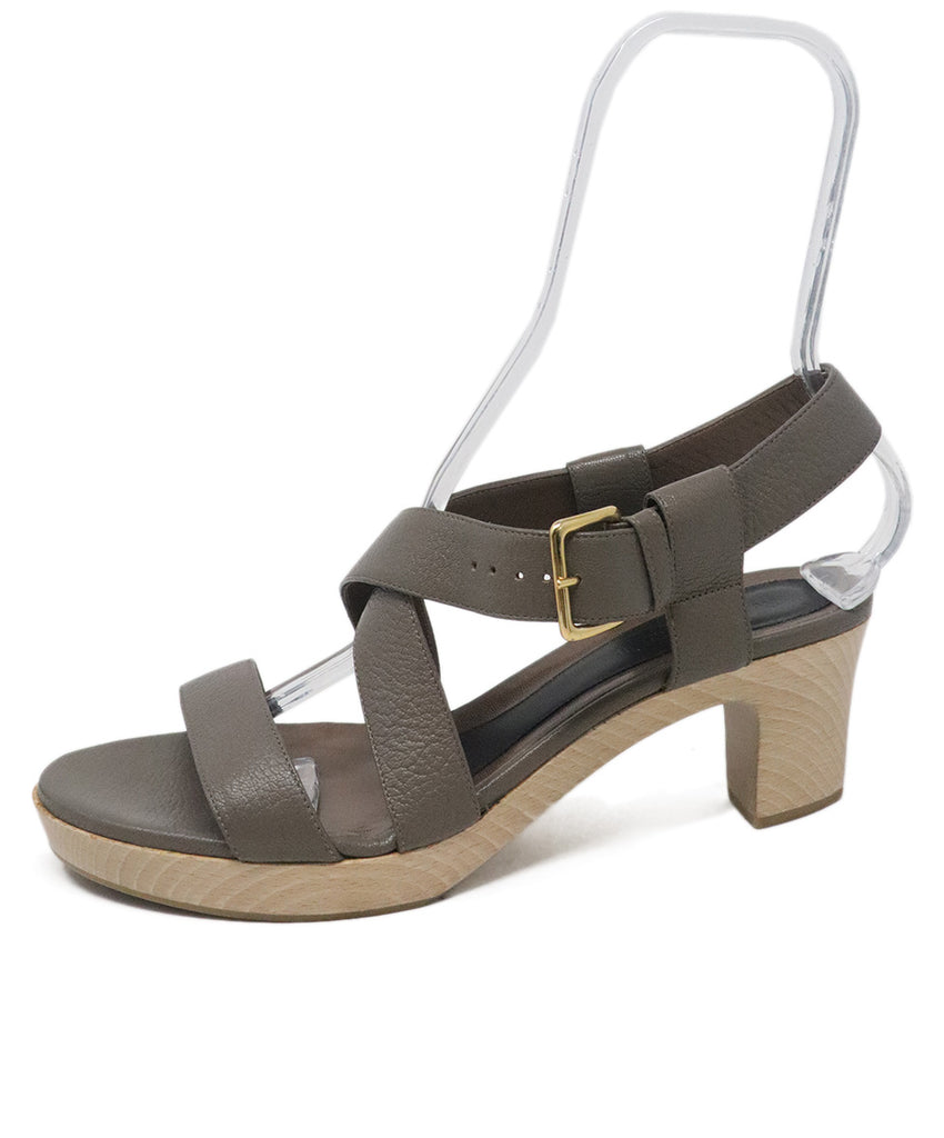 Marni Taupe Leather & Wood Heels 1