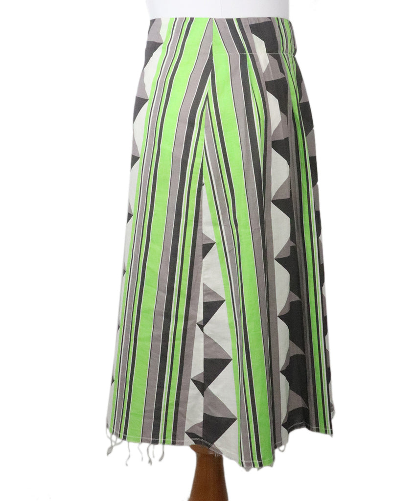 Marni Grey & Lime Cotton Skirt 1