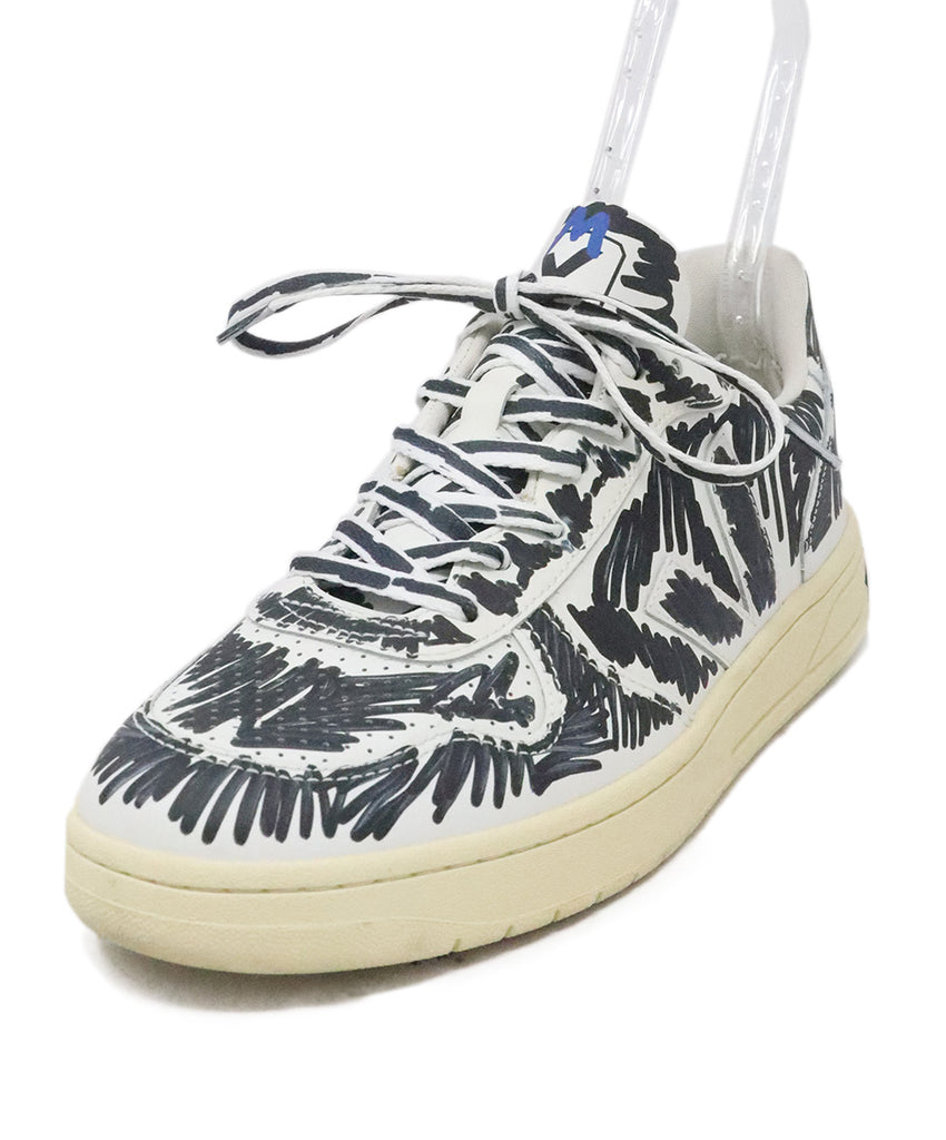 Marni x Veja B&W Print Leather Sneakers 