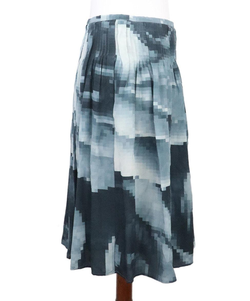 Max Mara Navy Print Silk Skirt 1