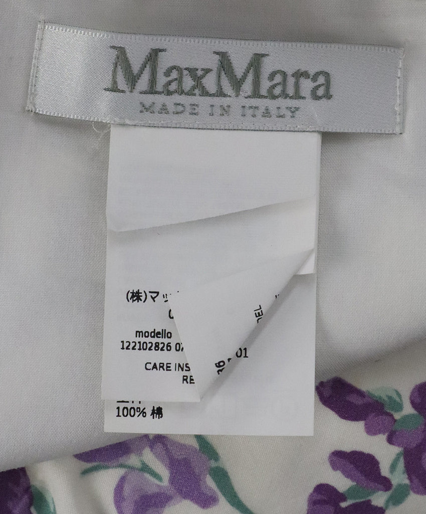 Max Mara White & Lilac Floral Print Dress 3