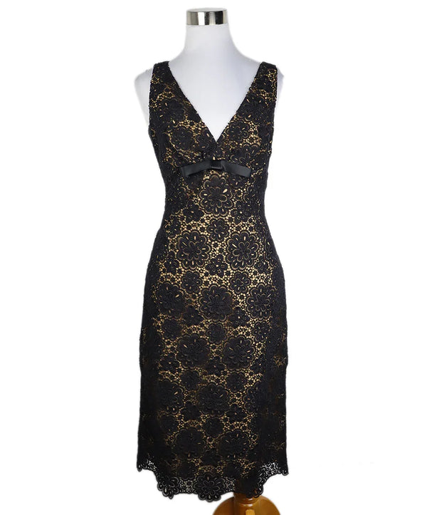 Michael Kors Black Cotton Lace Nude Lining Dress sz 10 l Michael's Luxury Consignment โ Michael's Consignment NYC