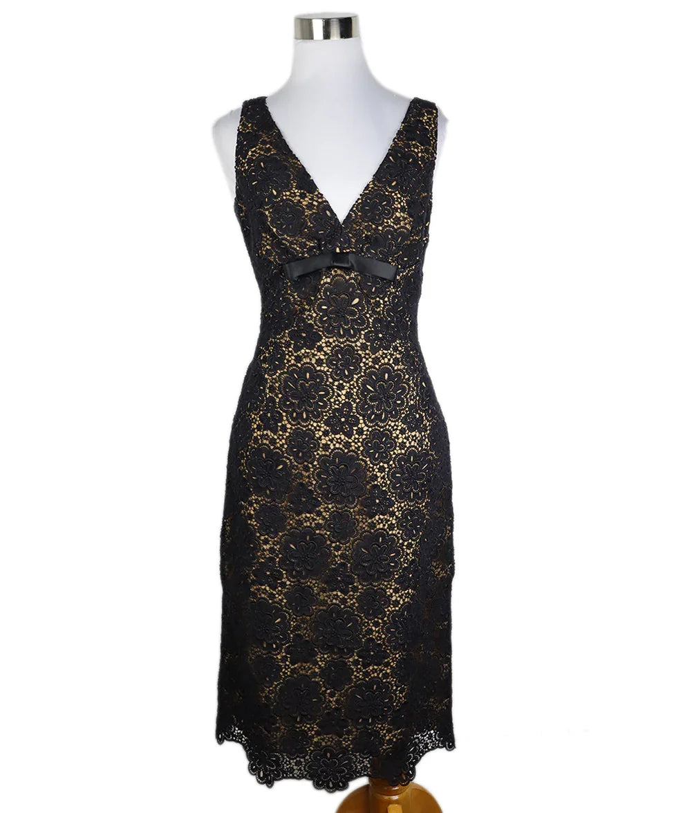 Michael Kors Black Cotton Lace Nude Lining Dress sz 10 l Michael's Luxury Consignment – Michael's Consignment NYC