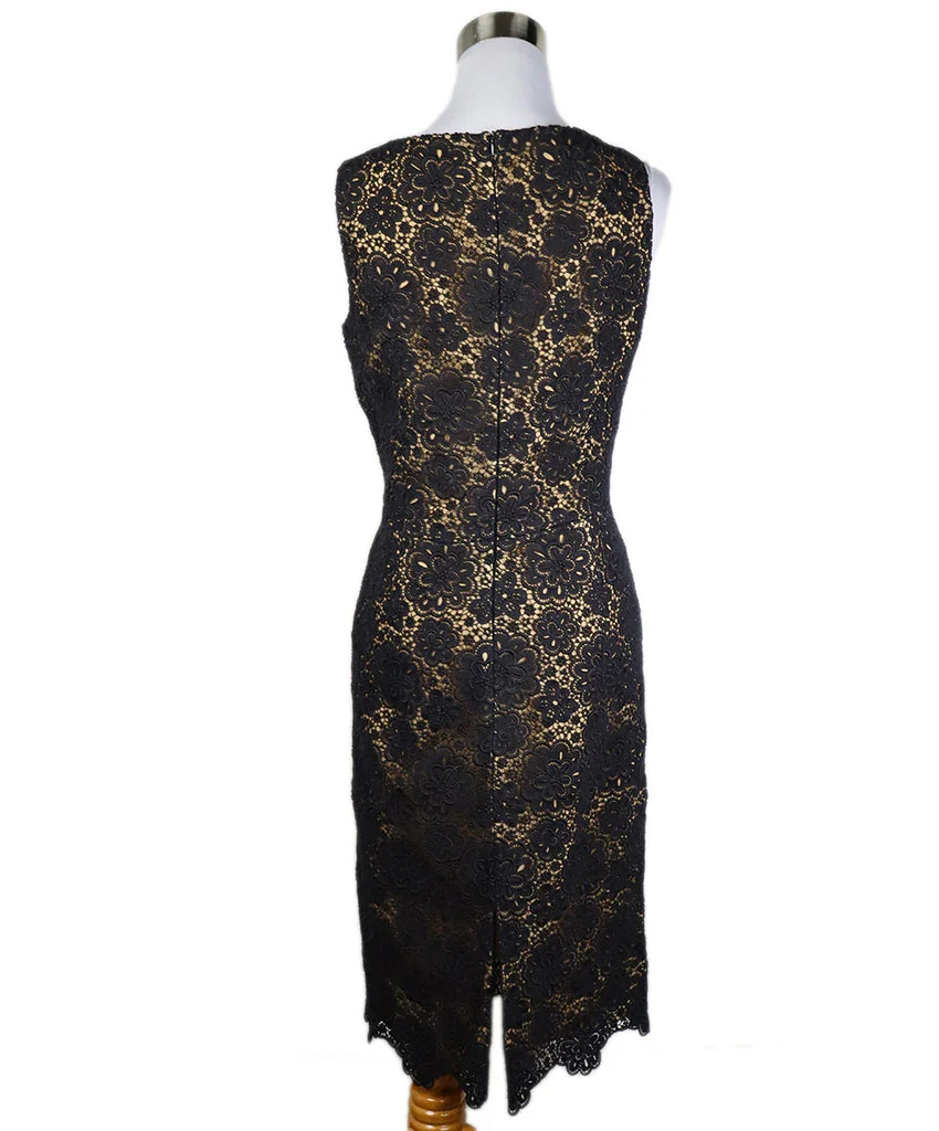 Michael Kors Black Cotton Lace Nude Lining Dress sz 10 Michael Kors Black Cotton Lace Nude Lining Dress sz 10