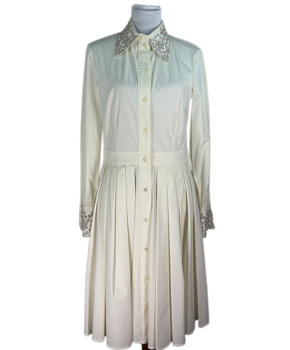 michael kors cotton dress Michael Kors Collection Belted Floral-Print Cotton Midi Shirtdress