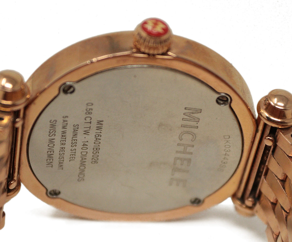 Michele Rose Gold Diamond Caber Watch 2