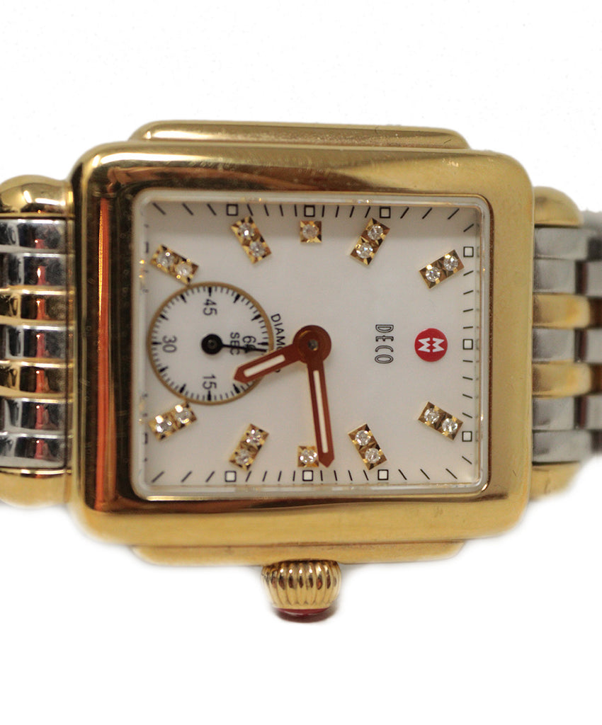 Michele Deco Mid Two-Tone Diamond Dial Watch 4