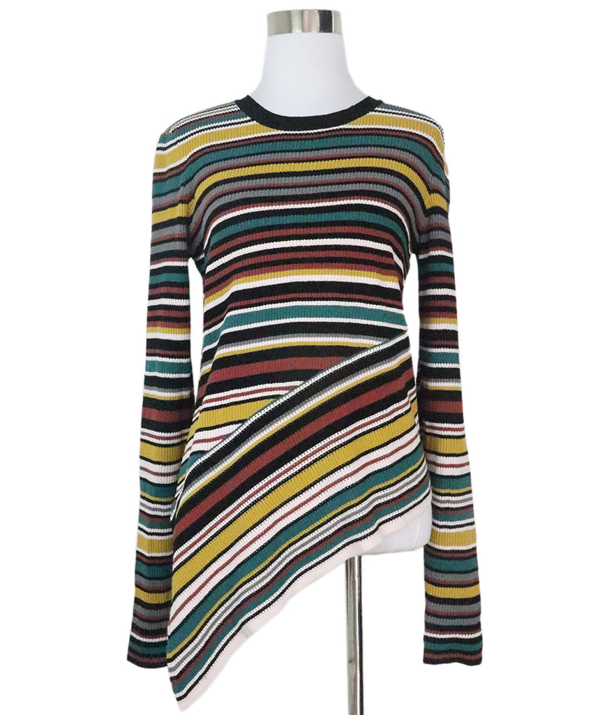 Milly Black & Multicolor Striped Sweater 