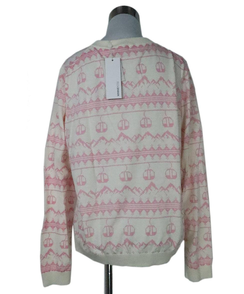 Pink & White Print Cotton Sweater 2