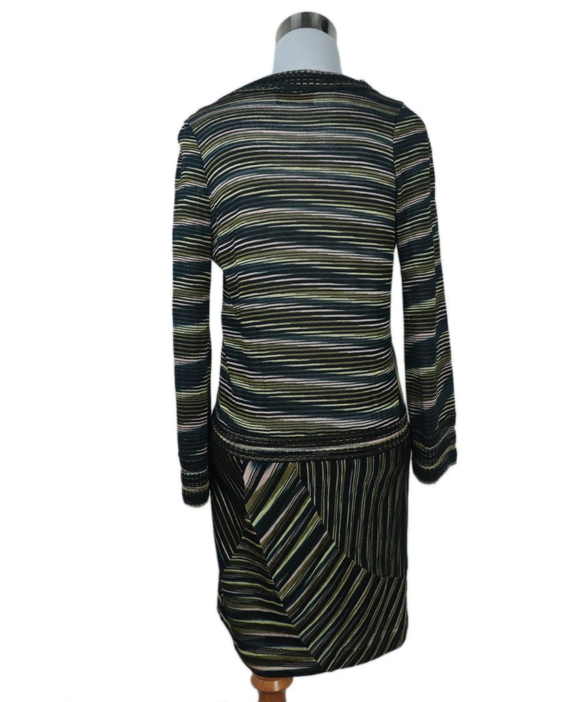 Missoni Black & Green Striped Silk Dress 2