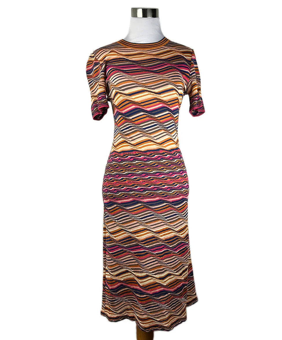 Orange / 4 Missoni Multi Color Knit Dress sz 4