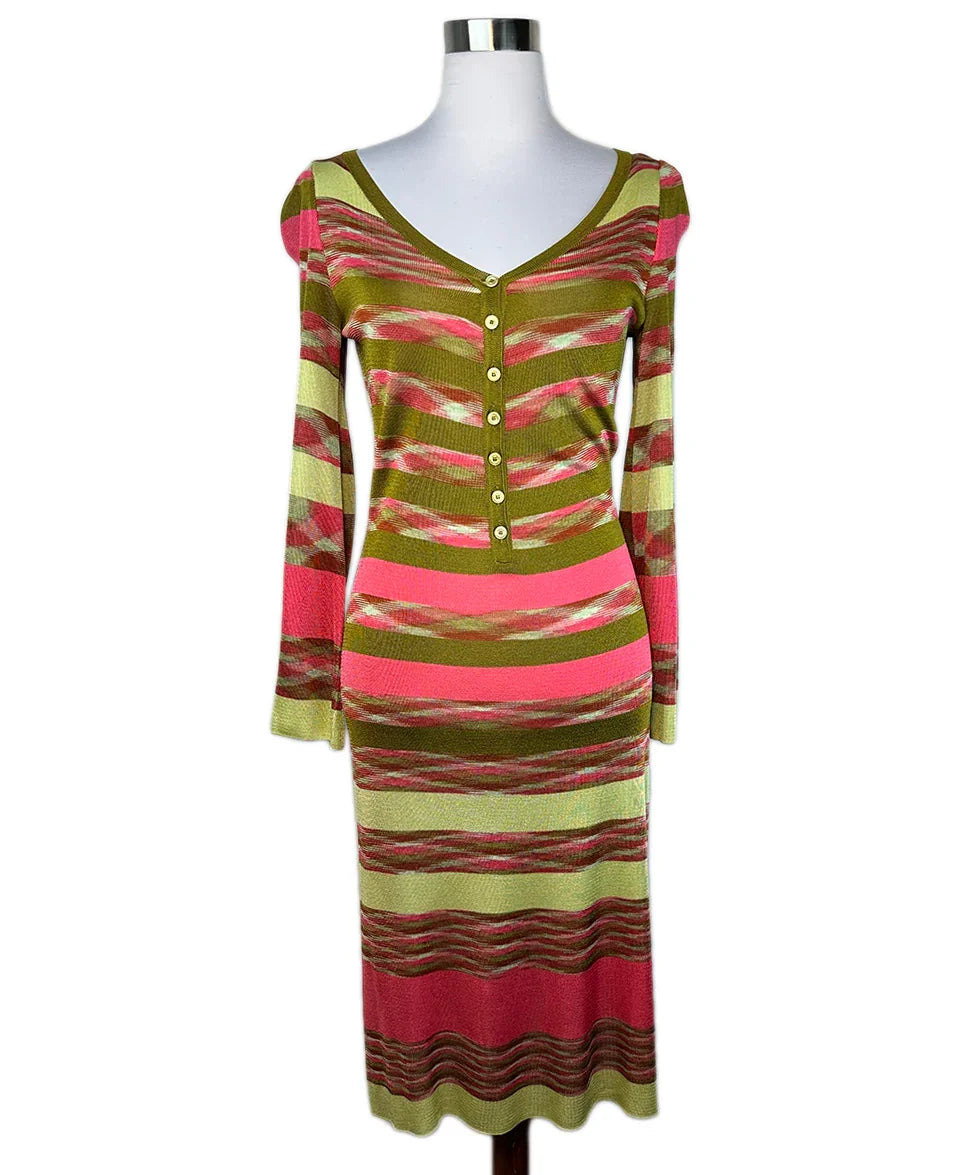 olive green and pink dress Paloma Dress