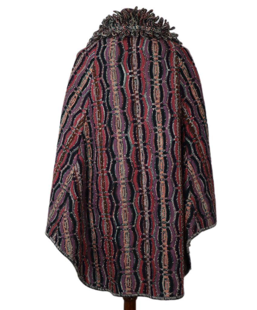 Missoni Purple Knit Wool Poncho 2