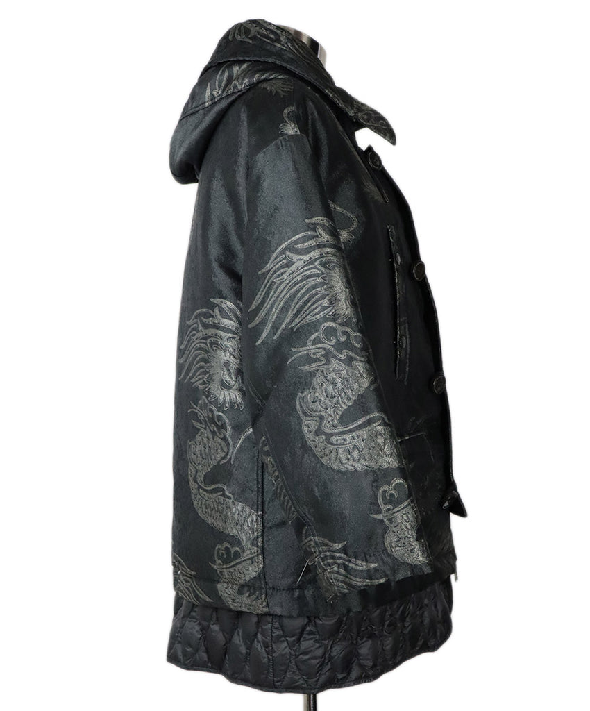 Moncler Charcoal Grey Print Down Coat 1