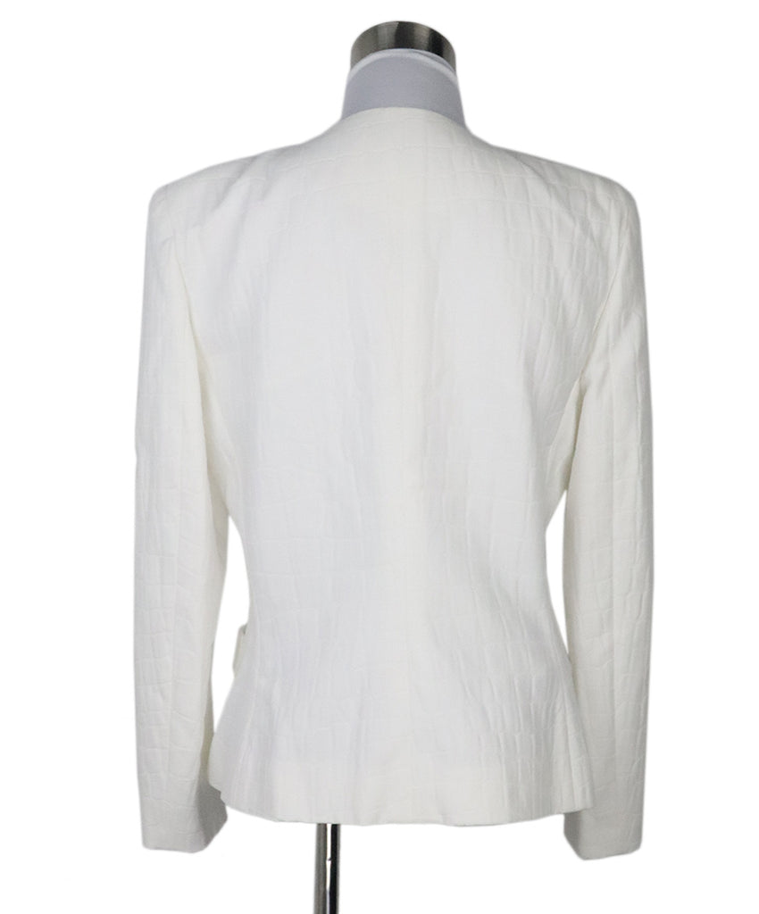 Moschino White Textured Cotton Jacket 2