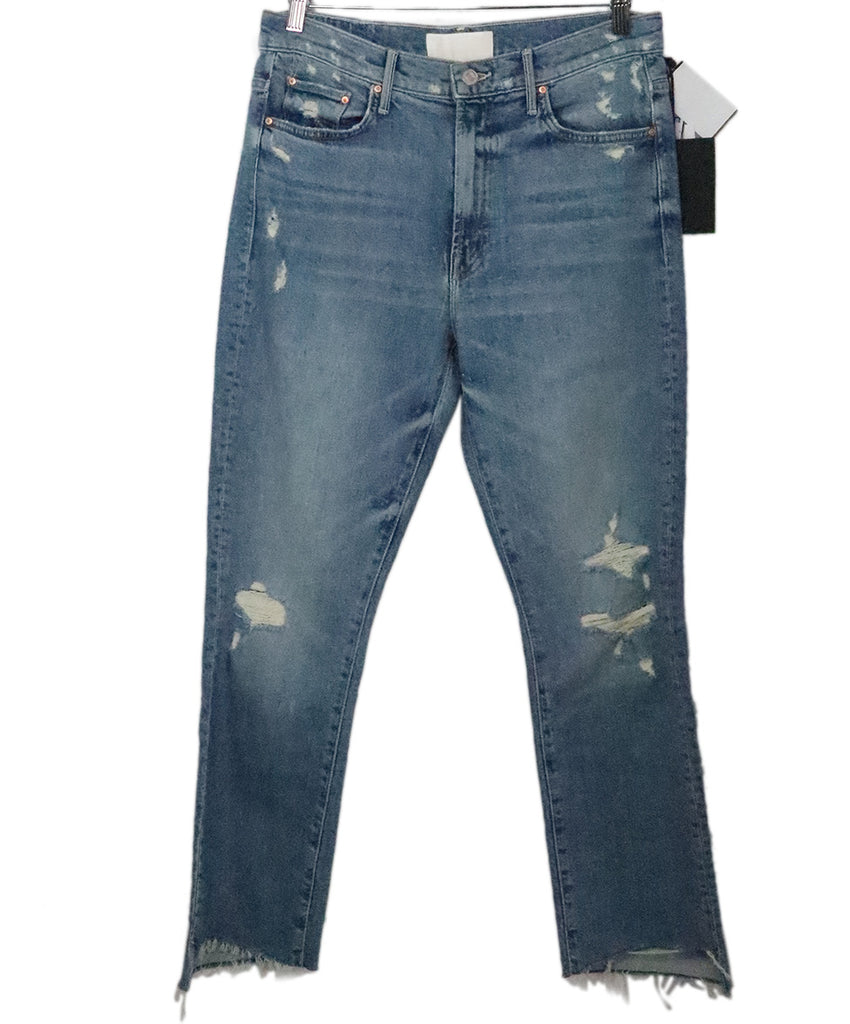 Mother Distressed Blue Jeans 