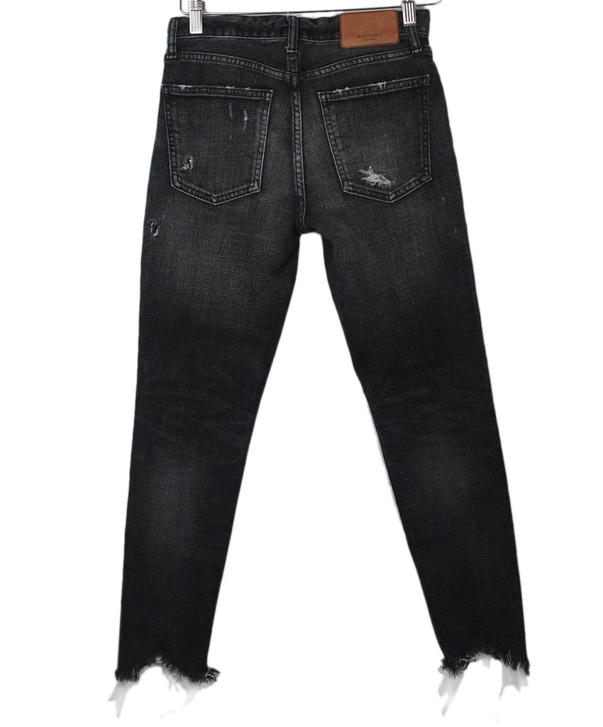 Moussy Black Distressed Denim Pants 1