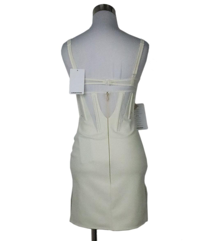 Mugler Ivory Illusion Trim Dress 2