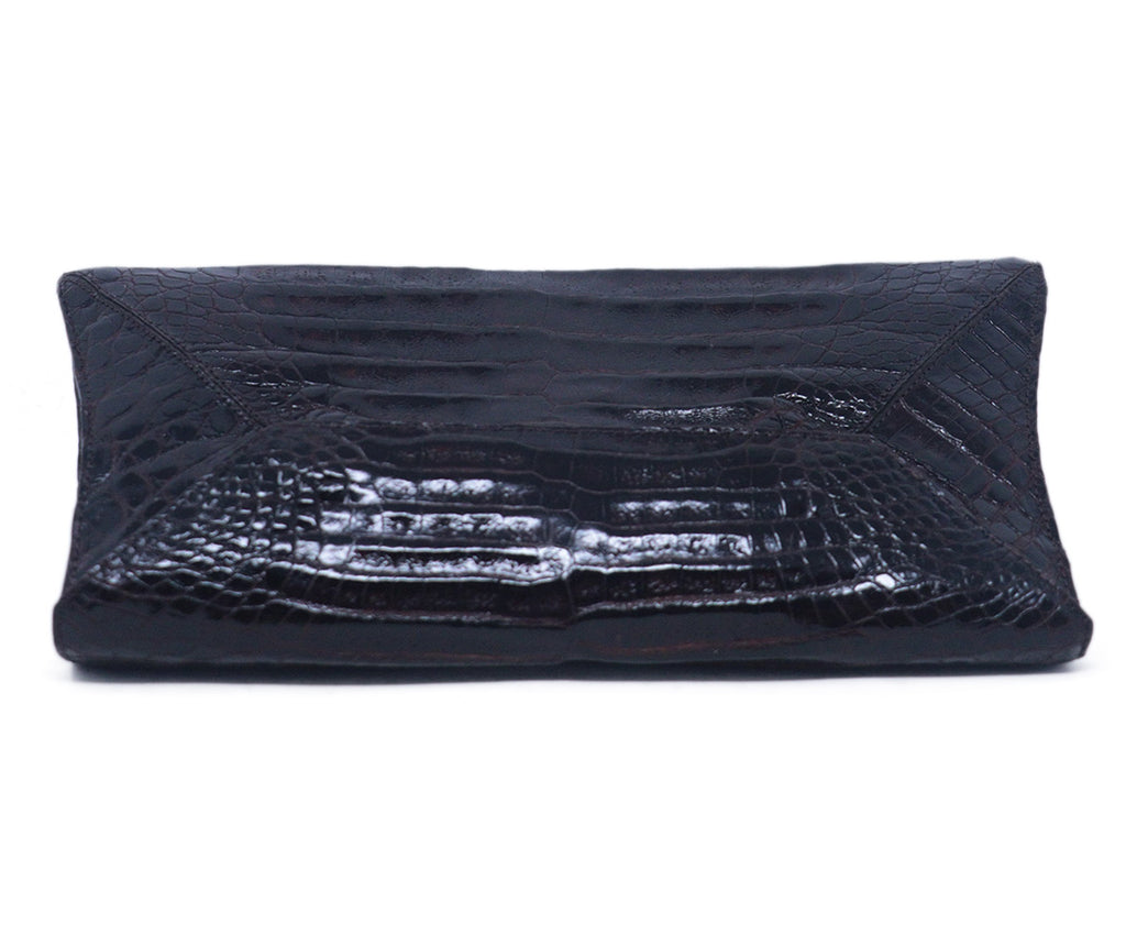 Nancy Gonzalez Brown Crocodile Clutch 4