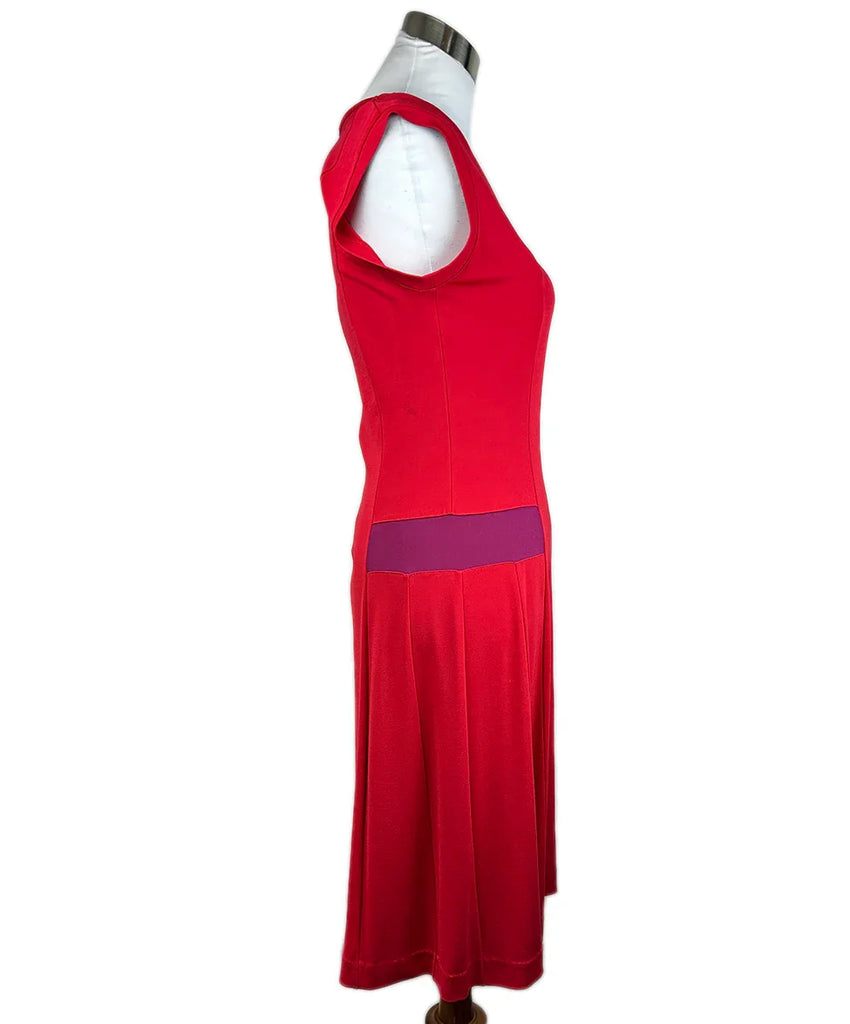 narciso rodriguez red dress Narciso Rodriguez Killer Colorblock in Mulberry and Bright Red Bodycon Dress  in Space Age Style