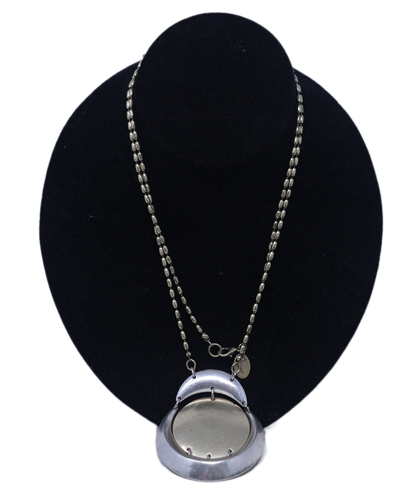 Silver & Gold Long Circle Necklace 