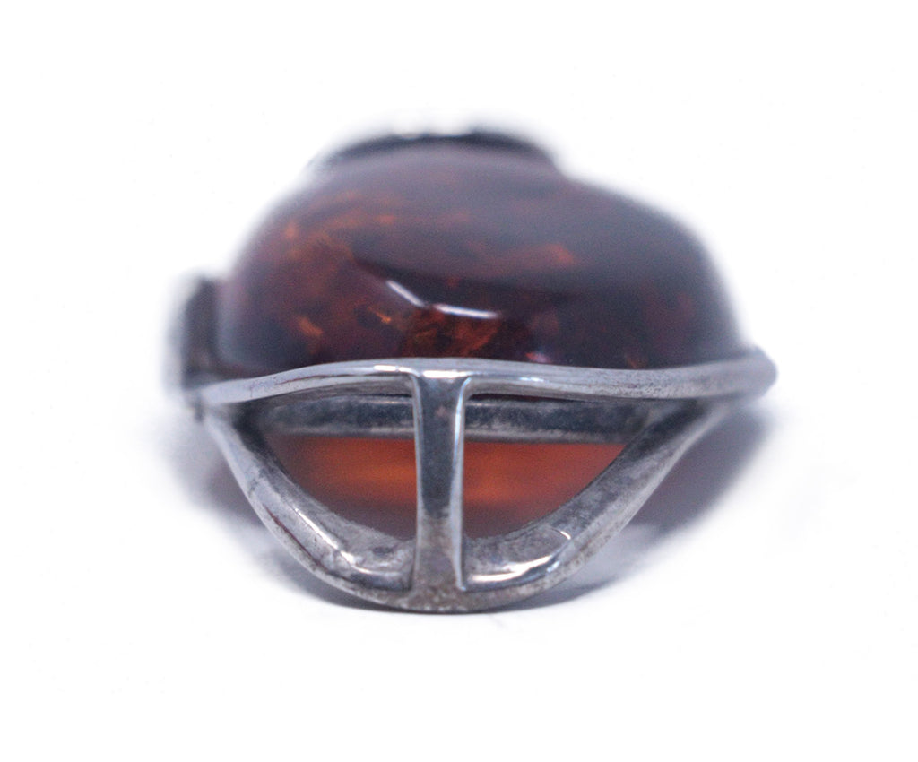 Amber & Sterling Silver Pendant 3