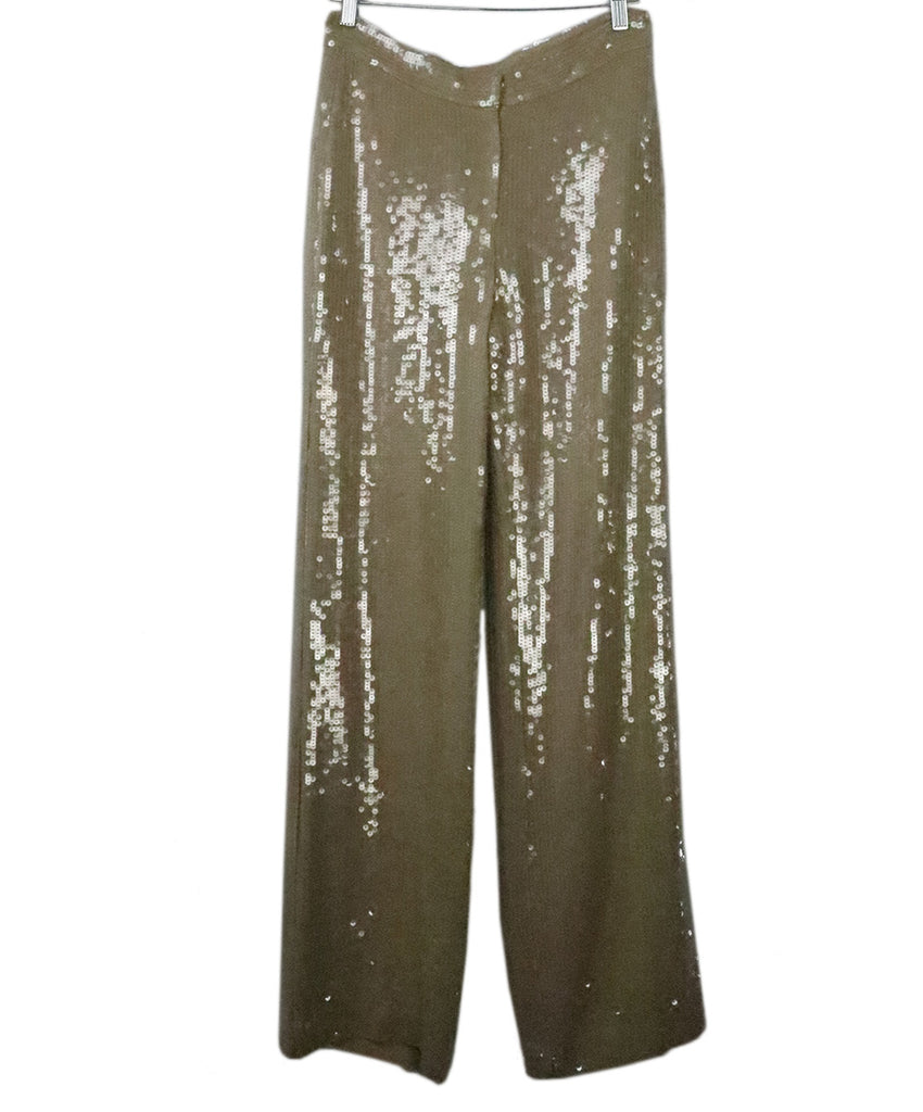 Nili Lotan Beige Sequin Pants 