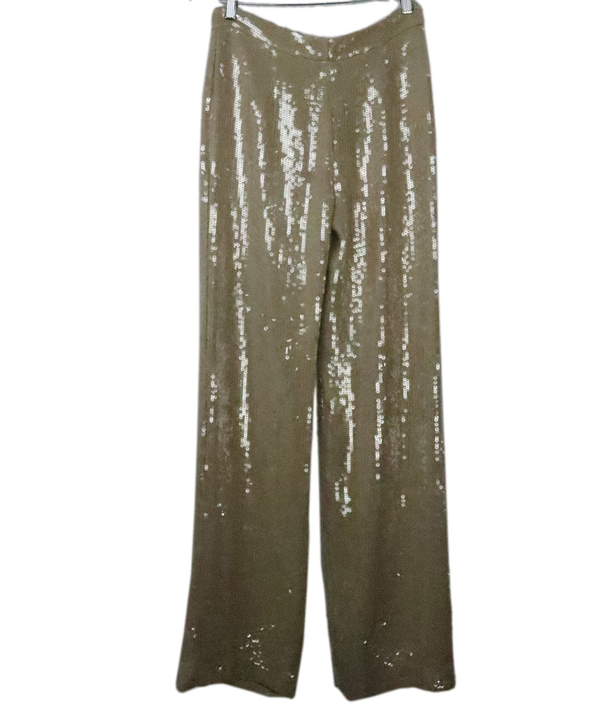 Nili Lotan Beige Sequin Pants 1