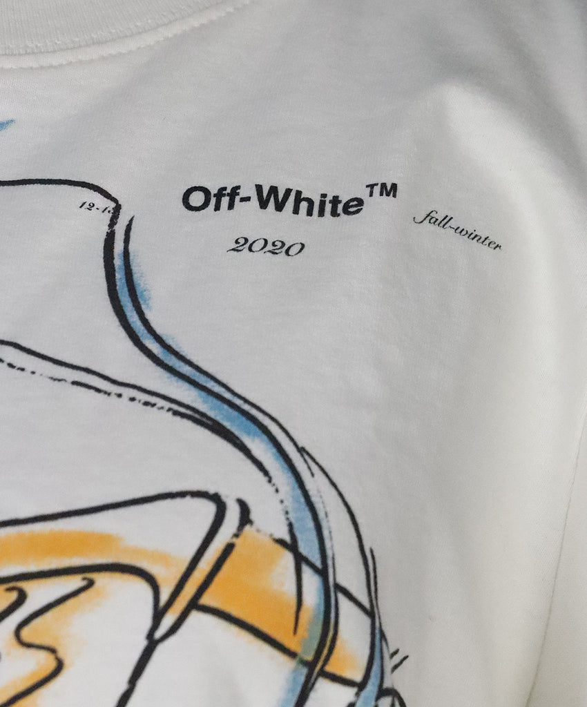 Off White Print Cotton T-Shirt 5