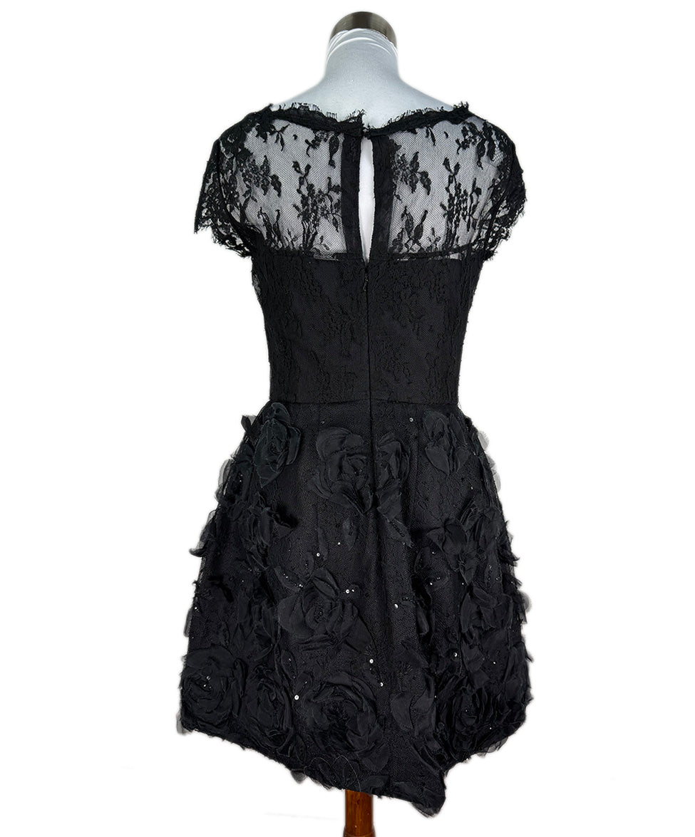 floral lace dress black Oscar De La Renta sz 10 l Michael's Luxury Consignment – Michael's Consignment NYC Azazie Zeya Black Chiffon Tailor made for better subcategory2:Midi & Maxi Size:34R