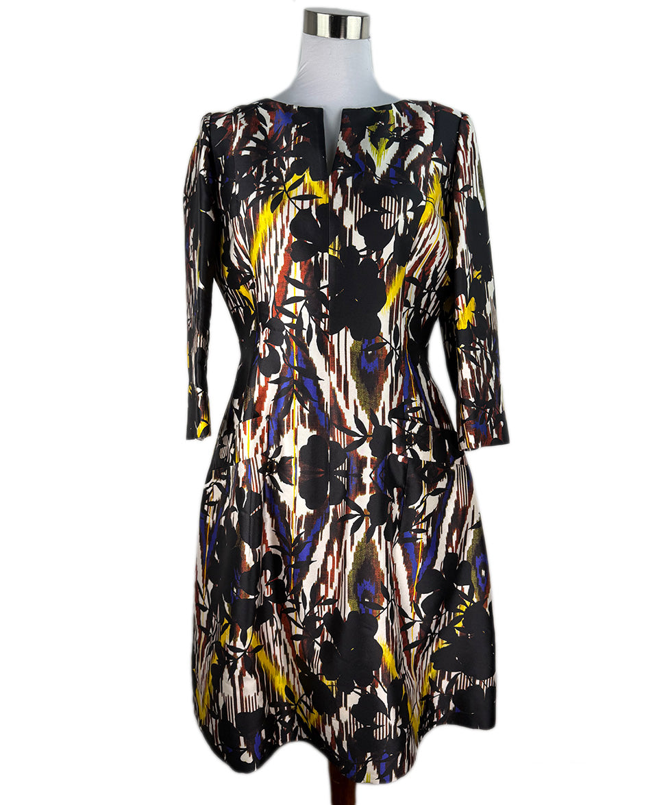 Oscar De La Renta Multi Floral Dress sz 12 l Michael's Luxury Consignment – Michael's Consignment NYC