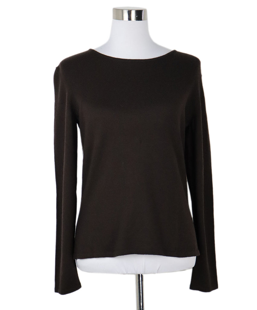 Oscar De La Renta Brown Cashmere Sweater 