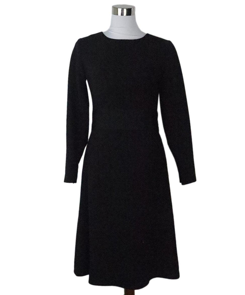 Oscar De La Renta Black Wool Dress 