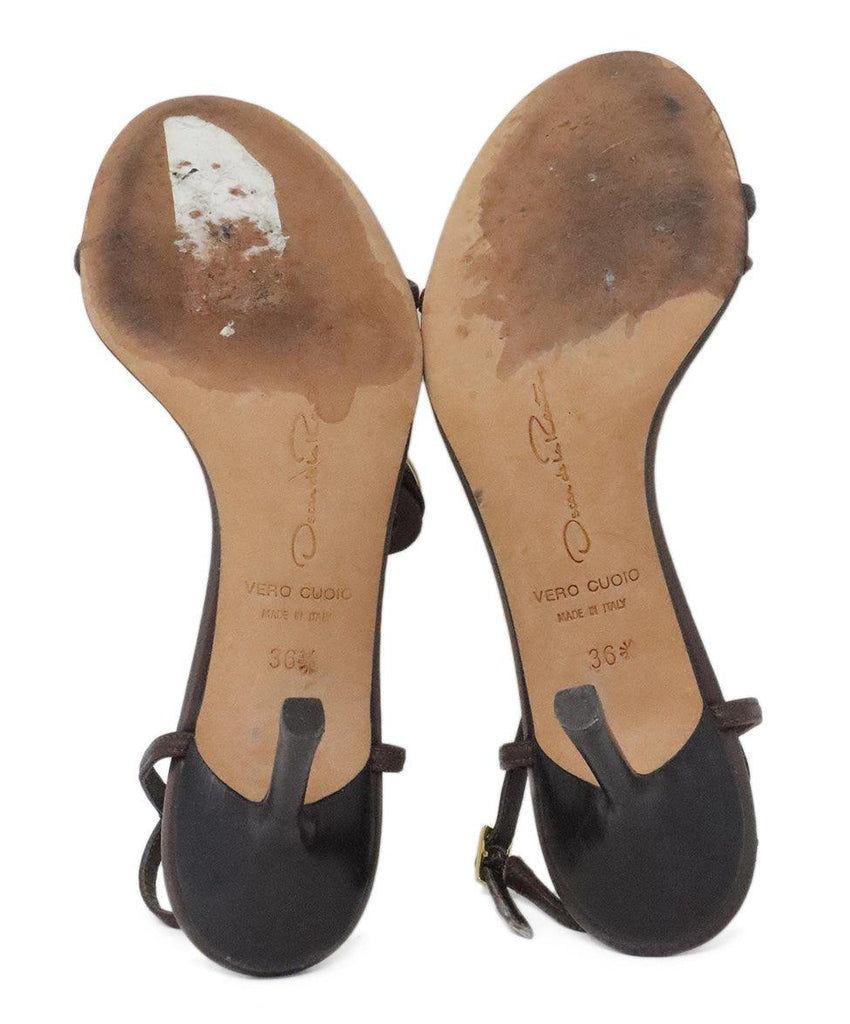 Oscar De La Renta Brown Leather Sandals 4