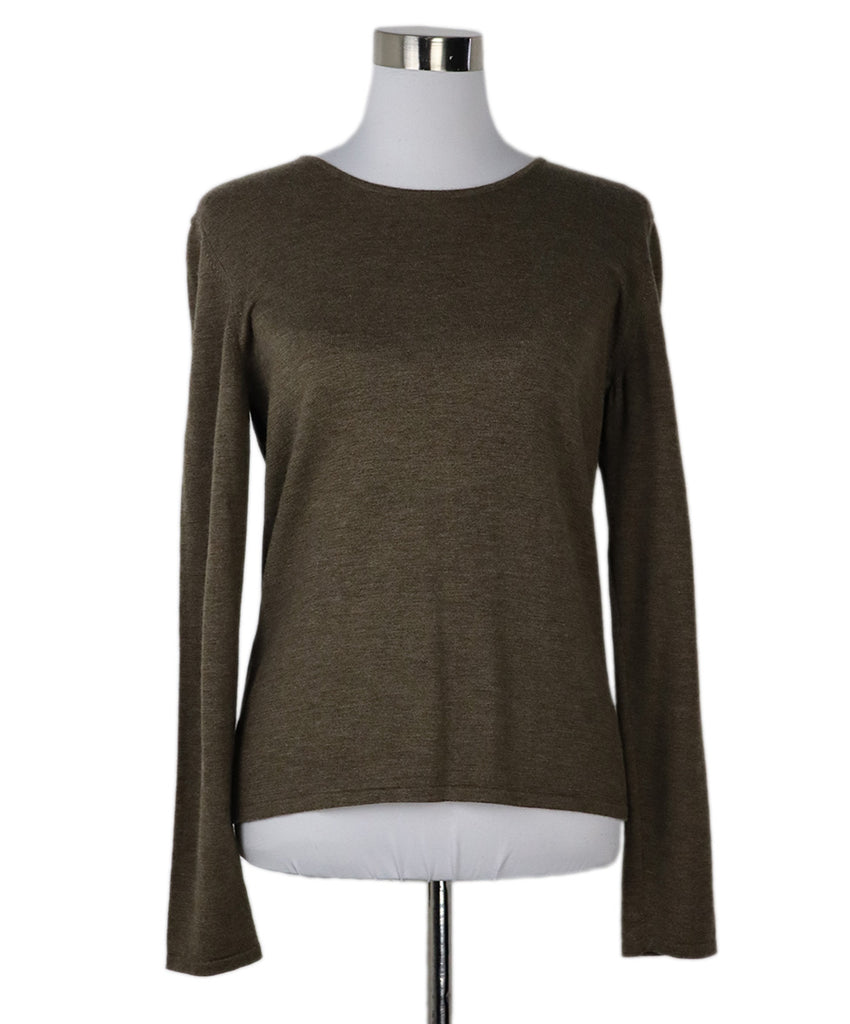 Oscar De La Renta Taupe Cashmere Sweater 