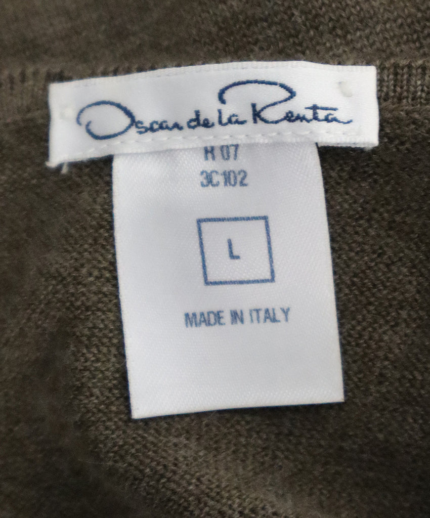 Oscar De La Renta Taupe Cashmere Sweater 3