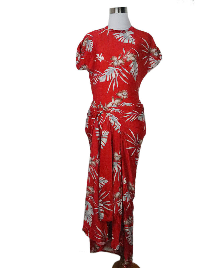 Paco Rabanne Red Print Long Dress 